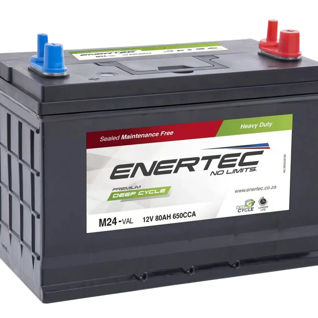 Enertec 12V 80Ah Deep Cycle Battery | Maintenance-Free Auxiliary Power