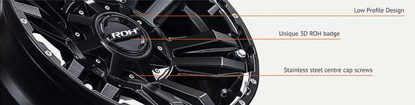 ROH Vapour 4x4 Wheels – Matt Black Twin 6-Spoke Rims (16”, 17”, 18”)