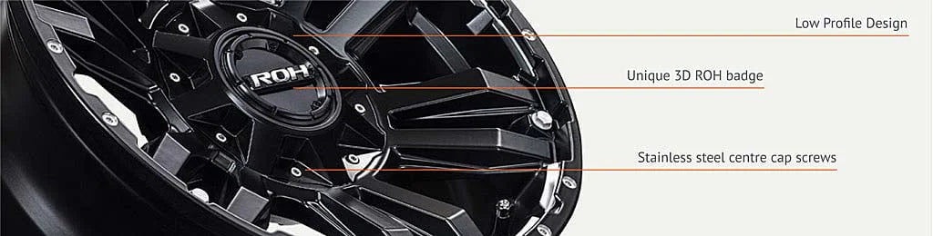 ROH Vapour 4x4 Wheels – Matt Black Twin 6-Spoke Rims (16”, 17”, 18”)