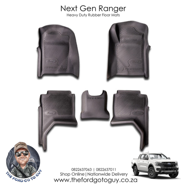 Next Gen Ford Ranger Rubber Floor Mats (2023+) – Heavy Duty Full Set