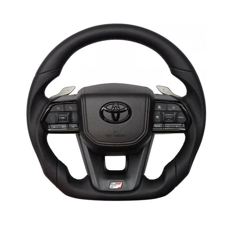Toyota GR300 Sport Steering Wheel – Full Black Leather with Paddle Shift | Land Cruiser 79 2.8 Auto