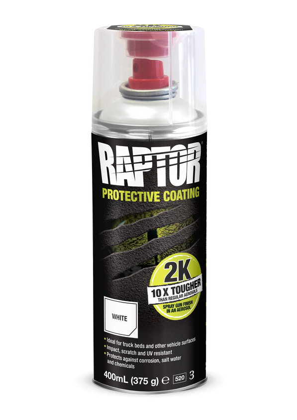 RAPTOR 2K Aerosol Protective Coating 400ml – Black Bedliner Spray