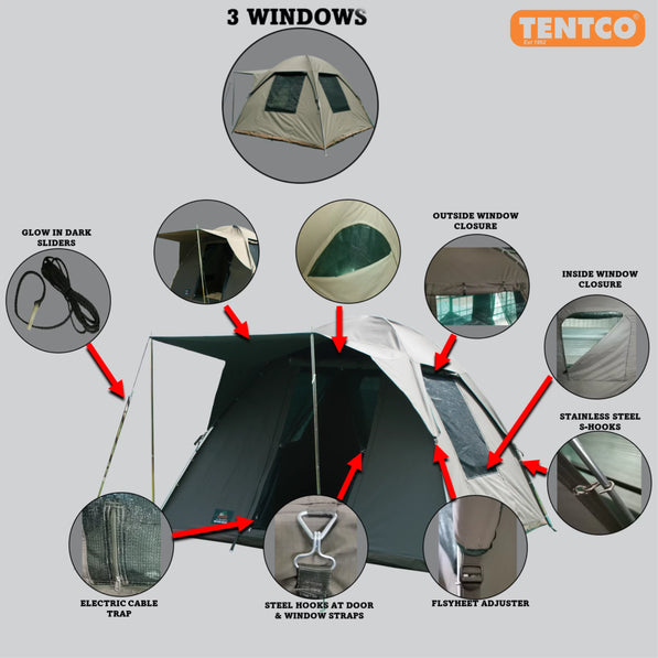 Senior Safari Bow Deluxe Tent 3.0m x 3.0m – Heavy Duty Canvas Camping & 4x4 Overlanding Tent South Africa