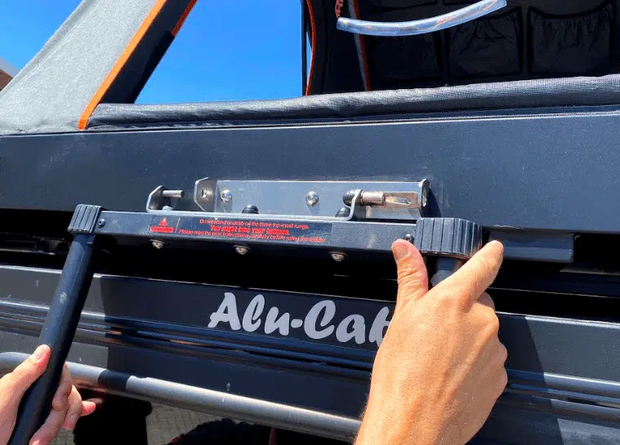 Alu‑Cab Telescopic Rooftop Tent Ladder – Adjustable & Wide Comfort Rungs