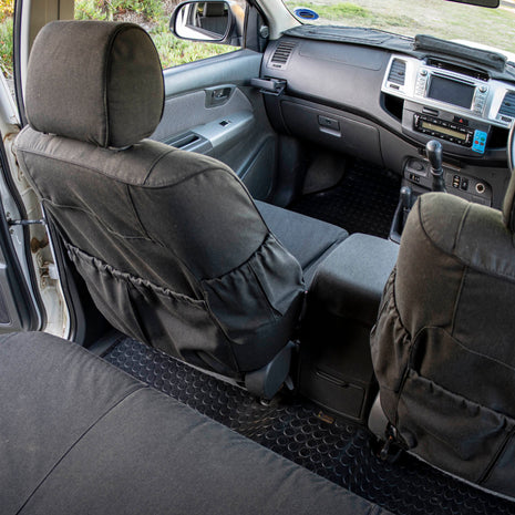 Toyota Hilux Tougher Canvas Seat Covers – Single & Double Cab (2005+) Heavy Duty Polycotton Protection