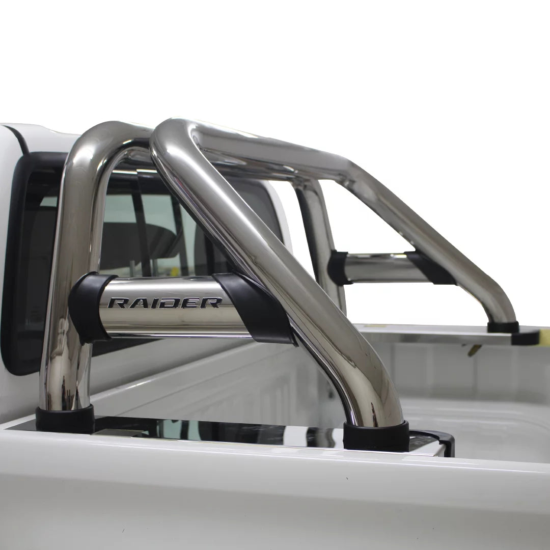 Artav Toyota Hilux Sports Roll Bar D/C & E/C Stainless (Black Base Plates)2016+