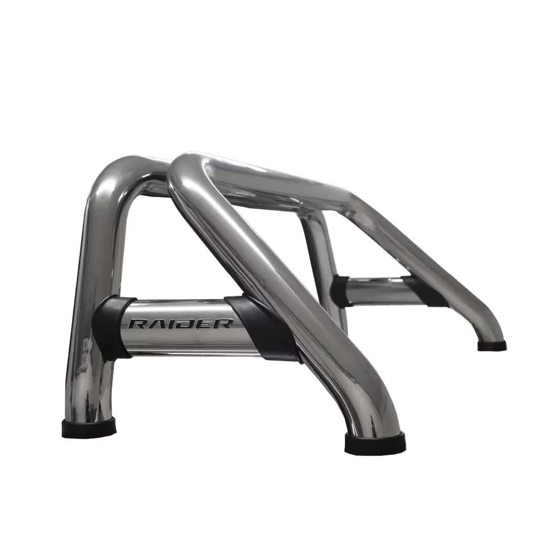 Artav Toyota Hilux Sports Roll Bar D/C & E/C Stainless (Black Base Plates)2016+