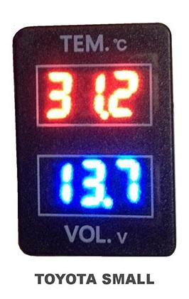Toyota 32x20mm Voltmeter & Temperature Meter – LED Display | Revo / GD6