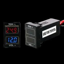 Toyota 32x20mm Voltmeter & Temperature Meter – LED Display | Revo / GD6