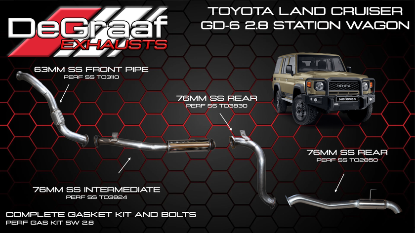 DeGraaf Performance Exhaust Systems for Toyota Hilux, Land Cruiser 79/70/76 (Diesel/Petrol Models)