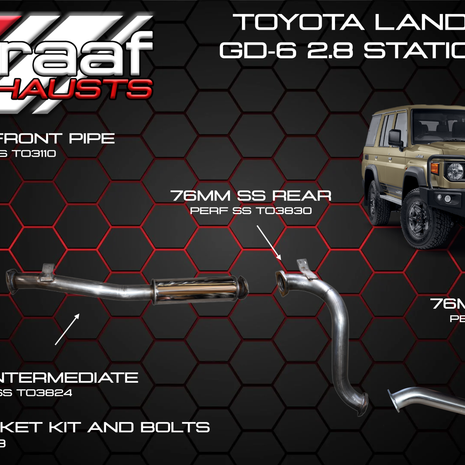 DeGraaf Performance Exhaust Systems for Toyota Hilux, Land Cruiser 79/70/76 (Diesel/Petrol Models)
