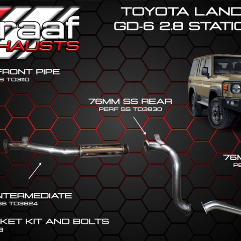 DeGraaf Performance Exhaust Systems for Toyota Hilux, Land Cruiser 79/70/76 (Diesel/Petrol Models)
