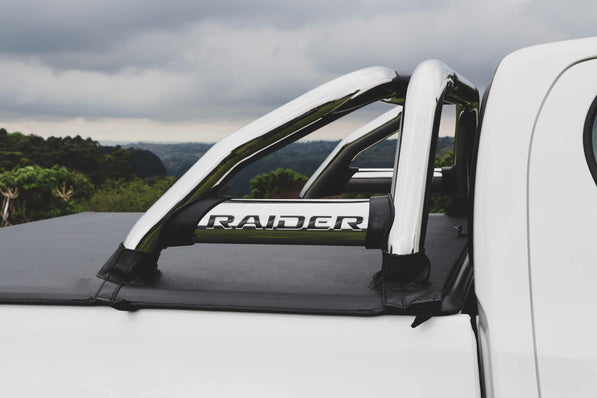 Artav Toyota Hilux 6 Bend Sports Bar w Oval Side Plates Stainless (DC & EX) - DOES NOT FIT WITH
TOYOTA OEM TONNEAU