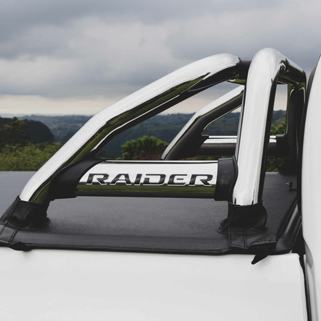 Artav Toyota Hilux 6 Bend Sports Bar w Oval Side Plates Stainless (DC & EX) - DOES NOT FIT WITH
TOYOTA OEM TONNEAU