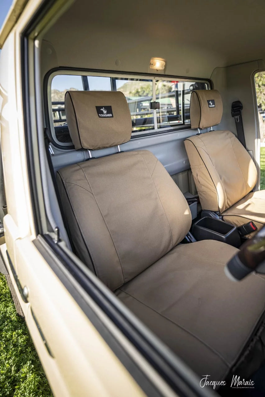 Toyota LandCruiser 79 Series Tougher Canvas Seat Covers – Single & Double Cab Heavy Duty Protection (2009+)