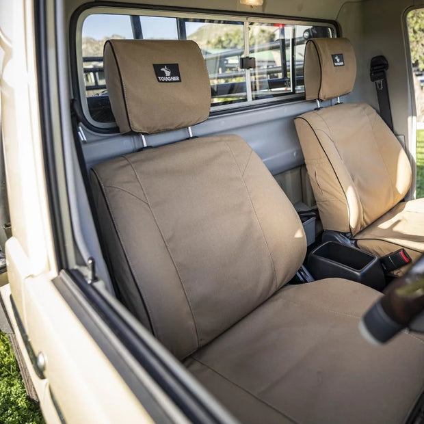 Toyota LandCruiser 79 Series Tougher Canvas Seat Covers – Single & Double Cab Heavy Duty Protection (2009+)