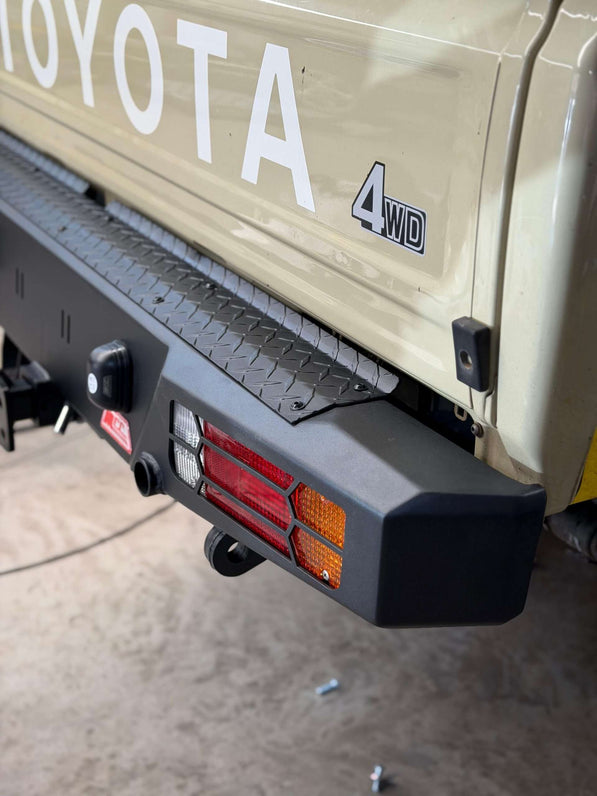 MCC Rear Replacement Steel Bumper with Towbar – Toyota Land Cruiser 70 Series Pick‑Up – 2007–Current