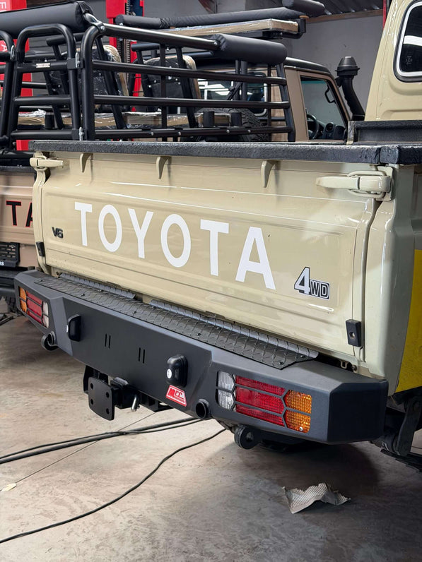MCC Rear Replacement Steel Bumper with Towbar – Toyota Land Cruiser 70 Series Pick‑Up – 2007–Current