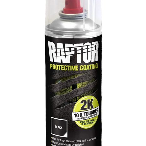 RAPTOR 2K Aerosol Protective Coating 400ml – Black Bedliner Spray