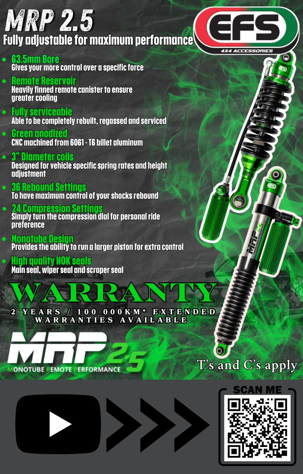 EFS Shock Absorbers Range – Enforcer, Elite, XTR, Xtreme, MRP 2.5 & MXP Suspension