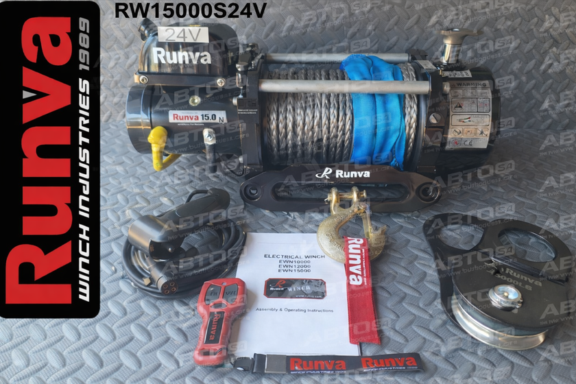 Runva EWN15000U 24V Winch – 15,000lb with Synthetic Rope