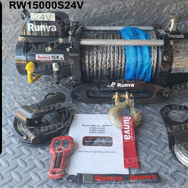 Runva EWN15000U 24V Winch – 15,000lb with Synthetic Rope
