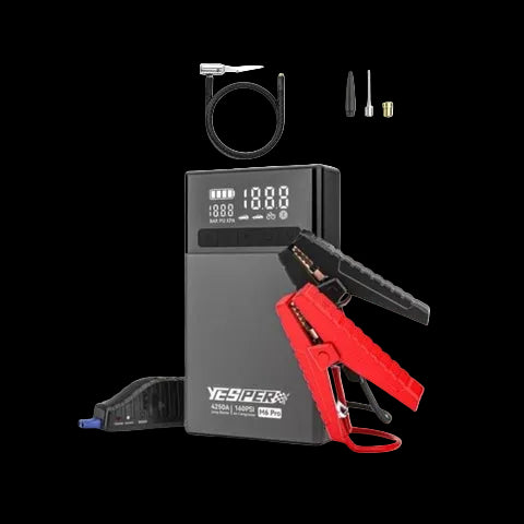 Yesper Almighty M6 Pro Jump Starter – 4250A 4-in-1 Power Bank & Air Compressor (160 PSI)