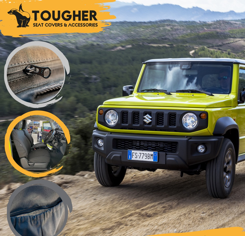 Suzuki Jimny Tougher Canvas Seat Covers 2018+ (Gen4 3 & 5 Door) – Heavy Duty Polycotton Interior Protection