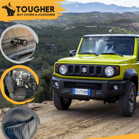 Suzuki Jimny Tougher Canvas Seat Covers 2018+ (Gen4 3 & 5 Door) – Heavy Duty Polycotton Interior Protection