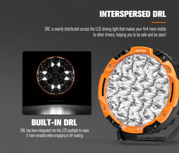 Lightfox 7inch LED Driving Light DRL 1Lux@5,512ft/1,680m IP68 13,600 Lumens