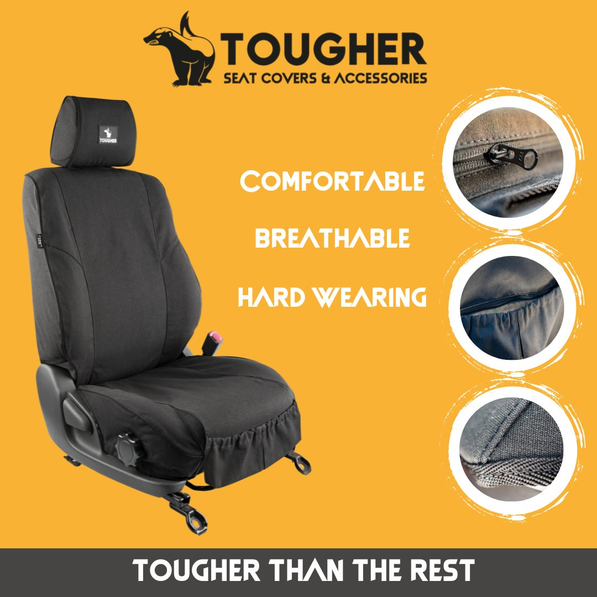 Ford Ranger Tougher Canvas Seat Covers – Single & Double Cab (T6, T7 & Next Gen) with Centre Console Cover