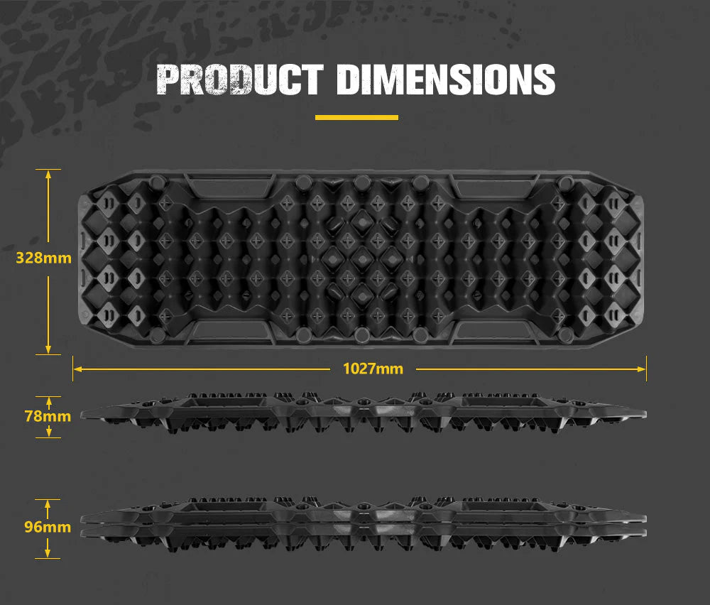 Bunker Indust 10T 4WD Recovery Tracks with Jack Base – Black (Pair)