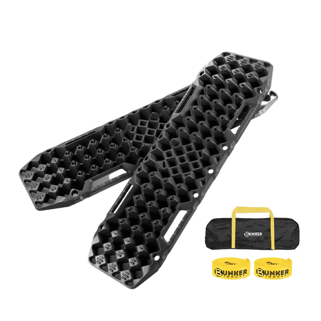 Bunker Indust 10T 4WD Recovery Tracks with Jack Base – Black (Pair)