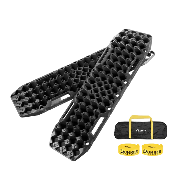 Bunker Indust 10T 4WD Recovery Tracks with Jack Base – Black (Pair)