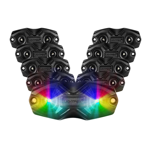 Lightfox RGBW LED Rock Lights – Bluetooth App Controlled (8-Pack)