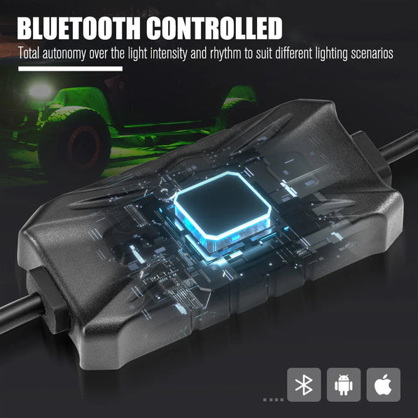 Lightfox RGBW LED Rock Lights – Bluetooth App Controlled (8-Pack)