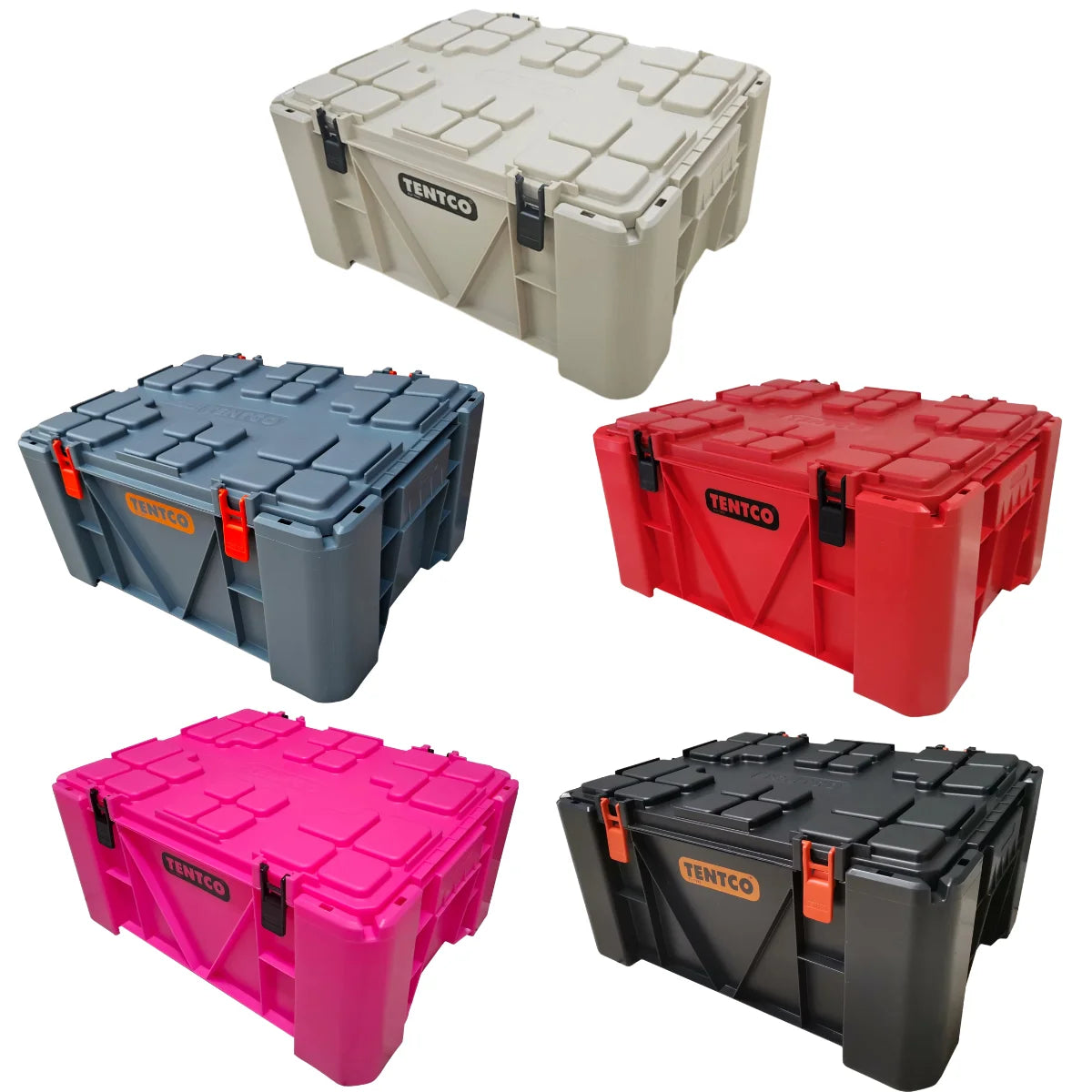 Tentco Storage Box Black/Pink/Orange/Grey/Red/ – Heavy Duty 4x4 & Camping Storage Solution | Stackable Overlanding Gear Box