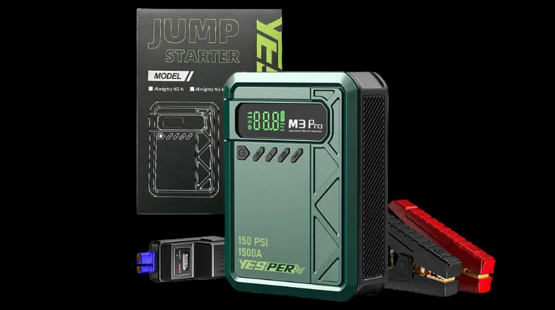 Yesper Almighty M3 Jump Starter – 1200A 4-in-1 Power Bank & Tyre Inflator (150 PSI)